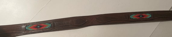 Vintage Leather Belt, Nice Native Beaded Design, … - image 2