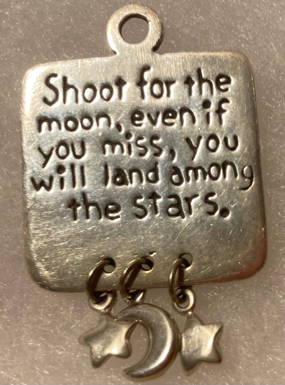 Vintage Sterling Silver Pendant, Charm, Shoot For… - image 1