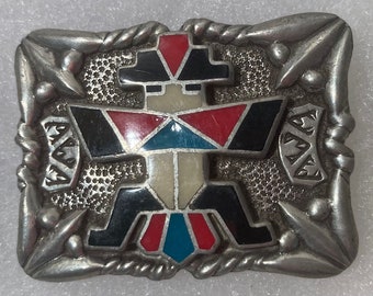 Vintage Metal Belt Buckle, Nice Native Style Man Design, Nice Design, 2" x 1 1/2", Heavy Duty, Quality, Thick Metal, Made in USA, For Belts