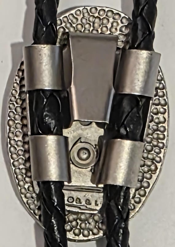 Vintage Metal Bolo Tie, Nice Feathers, Arrowhead Design, Nice Western Design View 5