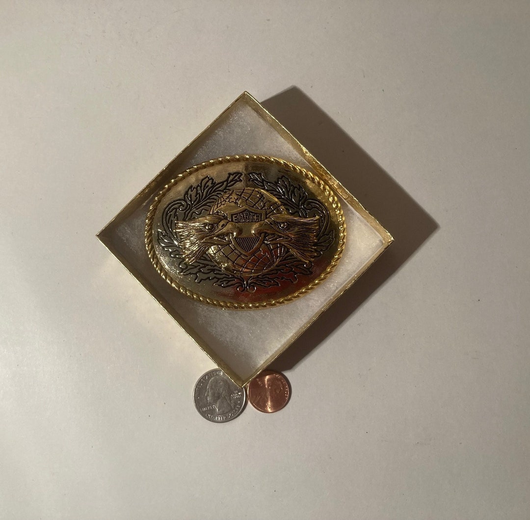 Round Earth Vintage Metal Belt Buckle Earth Belt Buckle - Etsy main image 3