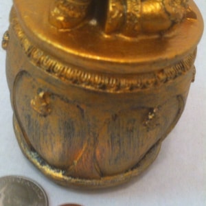 Vintage Elephant on a Barrel, Good Luck Charm, Symbol, 5 tall, Table Decor, Home Decor, Shelf Display