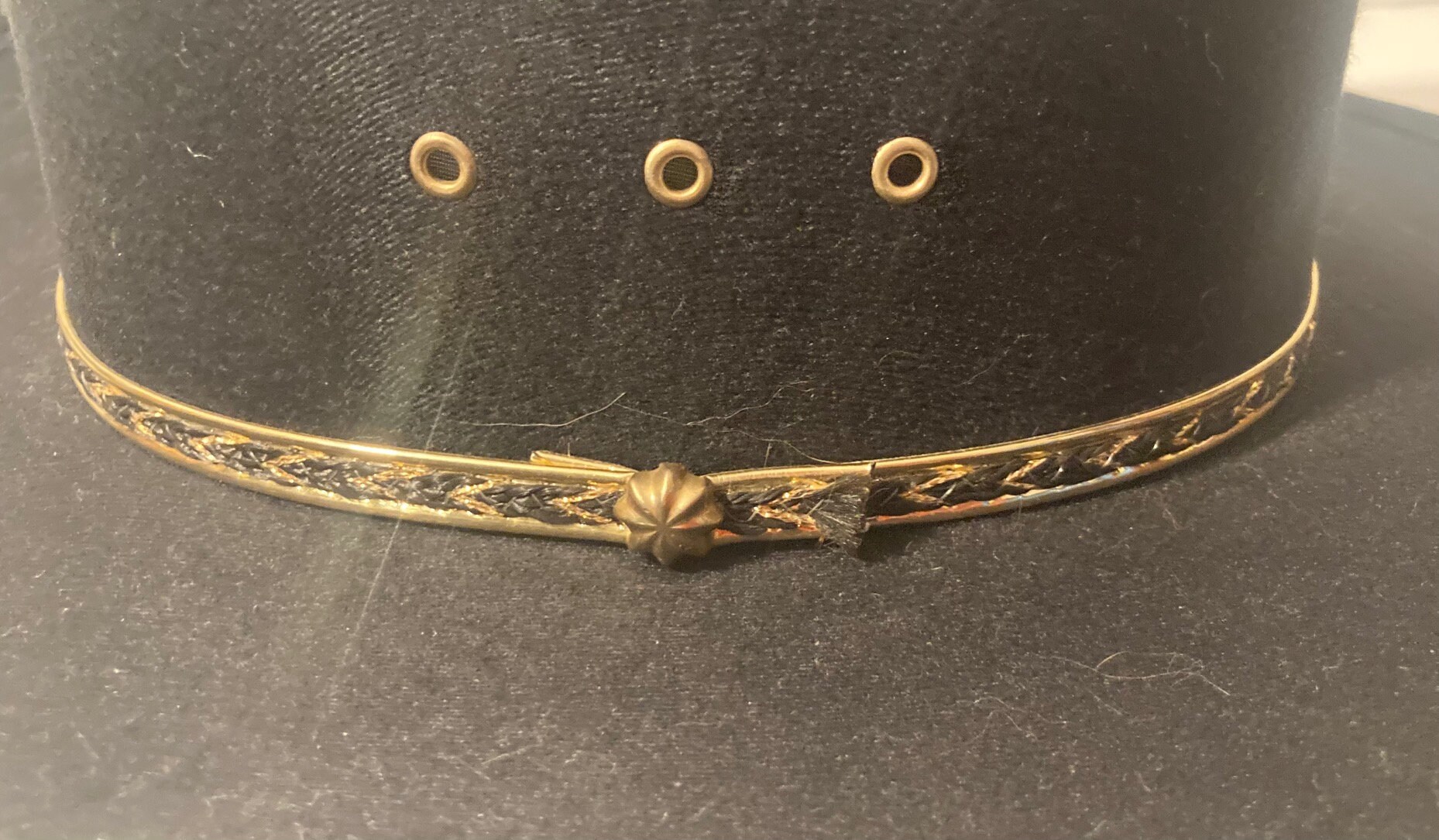 Chapeau Cowboy Western Express Noir, Taille 7 1/8 (57), Bandeau, Très Bon état