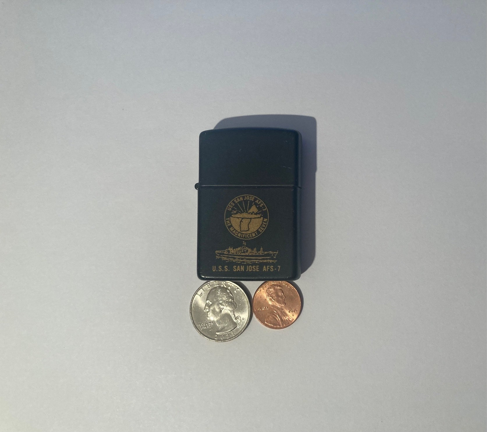 Vintage Metal Zippo, U.S.S. San Jose AFS-7, Combat Stores Ship 