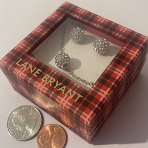 vintage Lane Bryant Matching Collier et Boucle d’oreille Set, Sparkly, Qualité, Mode, Accessoire, Style, In Nice Box