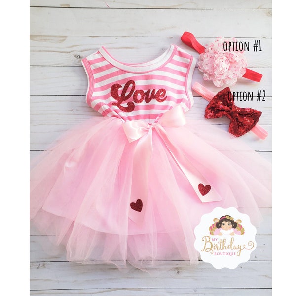 Toddler Valentine's Day Dress, Valentine Day Outfit, Heart Print Dress, Girls Pink Tutu Dress, Valentine Dress, Valentine Girl