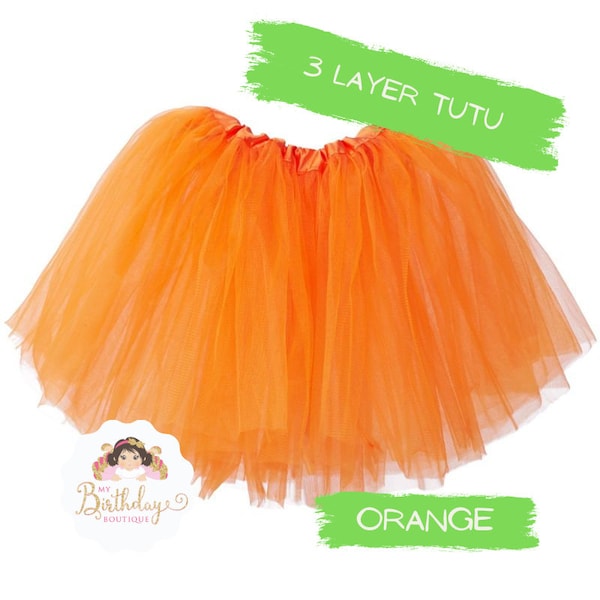 Orange 3-Layer Tutu Skirts, Tutu skirt, Halloween outfit, Pumpkin outfit, Photo props, Cake smash