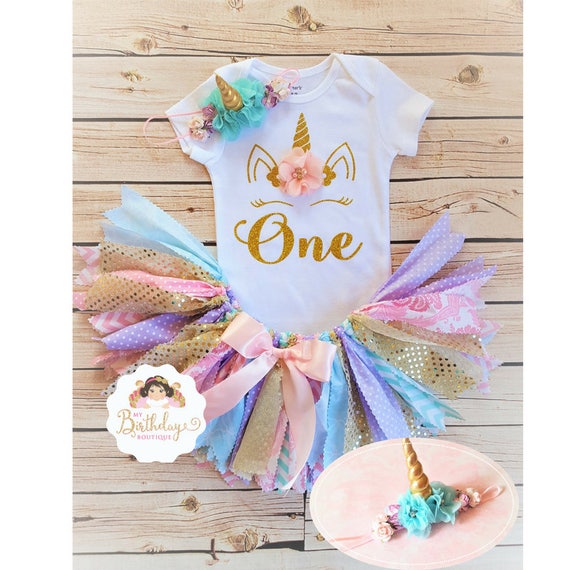 Unicorn First Birthday Tutu Outfitfirst Birthday Outfit Etsy