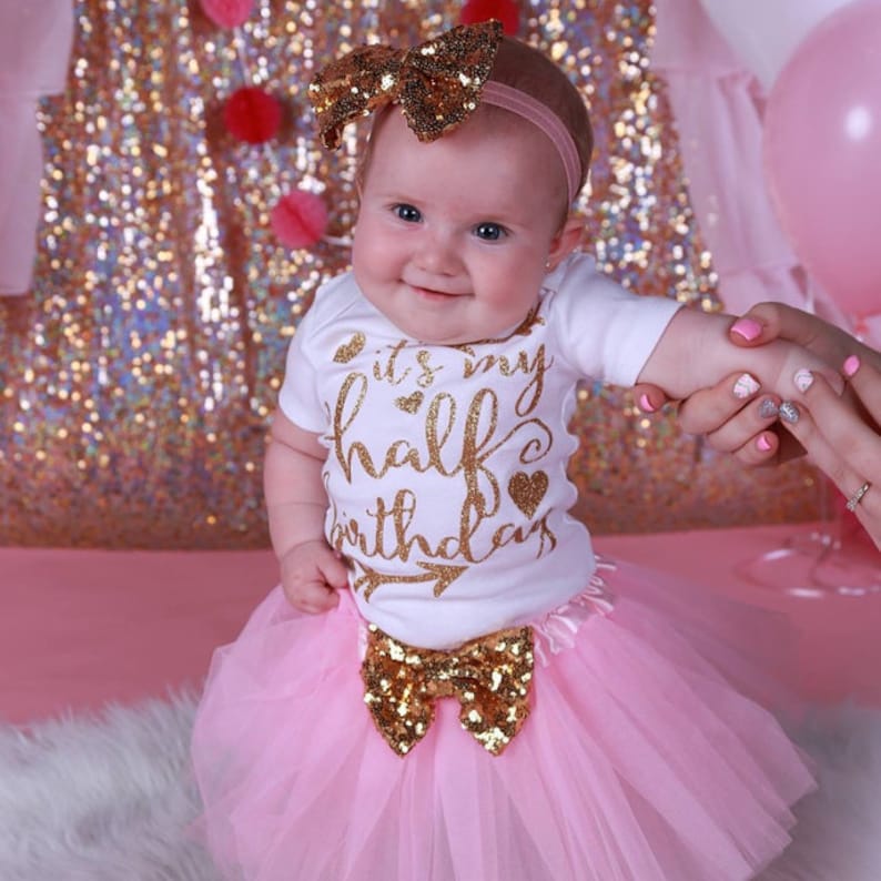 Pink and Gold Half Birthday Tutu Outfit1/2 Birthday Etsy