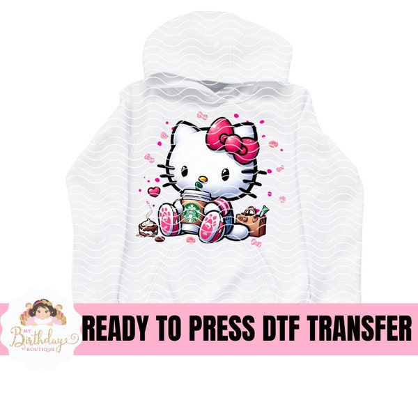 Kitty DTF Transfers Ready To Press, Kitty Direct to Film Transfer,DTF Prints, Custom Kitty DTF Transfer