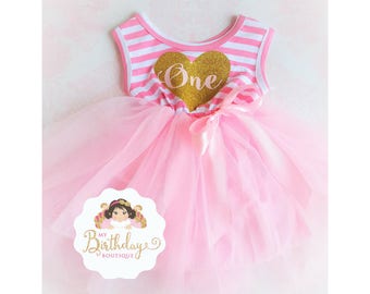 First Birthday Girl Outfit,First Birthday Tutu Dress,Cake Smash Outfit,1st Birthday Girl Outfit,Birthday Girl Dress,Pink and Gold Birthday