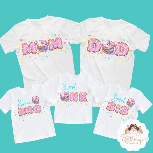 Family Donut Birthday Shirts, Birthday Crew Shirts, Sweet ONE Shirts, Donut Birthday party, Mom Dad Donut Shirts, Brother Donut, Sister