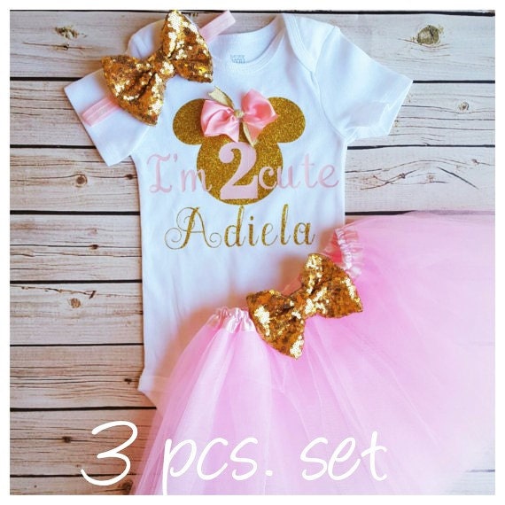 Rose Et Or Minnie Mouse 2eme Tenue D Anniversaire Tutu Etsy France