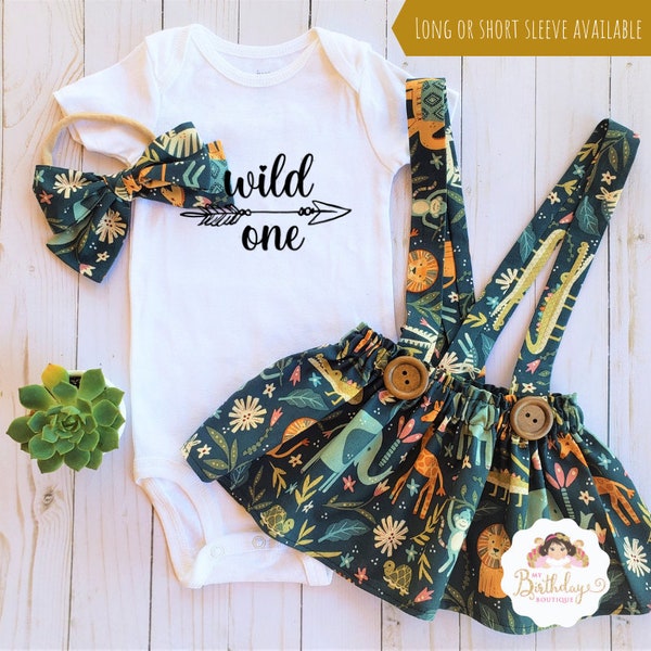 Safari Wild one birthday outfit,First birthday outfit girl,First birthday girl outfit,Wild one girls first birthday outfit,jungle safari