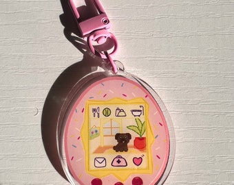 Tamagochi Cute Pug Sprinkles Keychain  ~ Pugtochi
