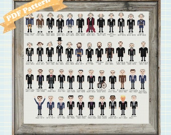 Presidential Cross Stitch Pattern (The Gang's All Here Edition)