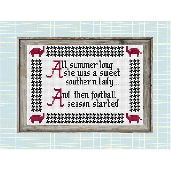 All Summer in Alabama Cross-Stitch Pattern (Houndstooth)