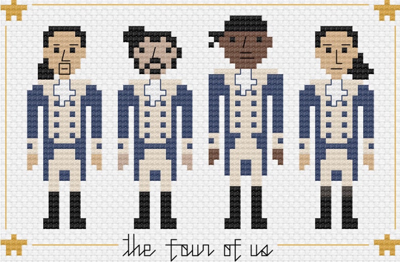 Hamilton Cross Stitch Pattern The Four of Us Etsy