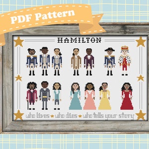 Hamilton Cast Cross Stitch Pattern