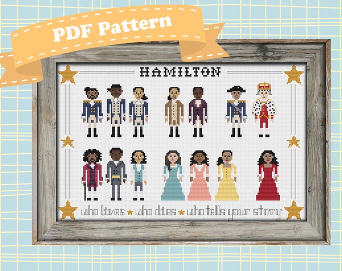 Hamilton Cast Cross Stitch Pattern - Etsy