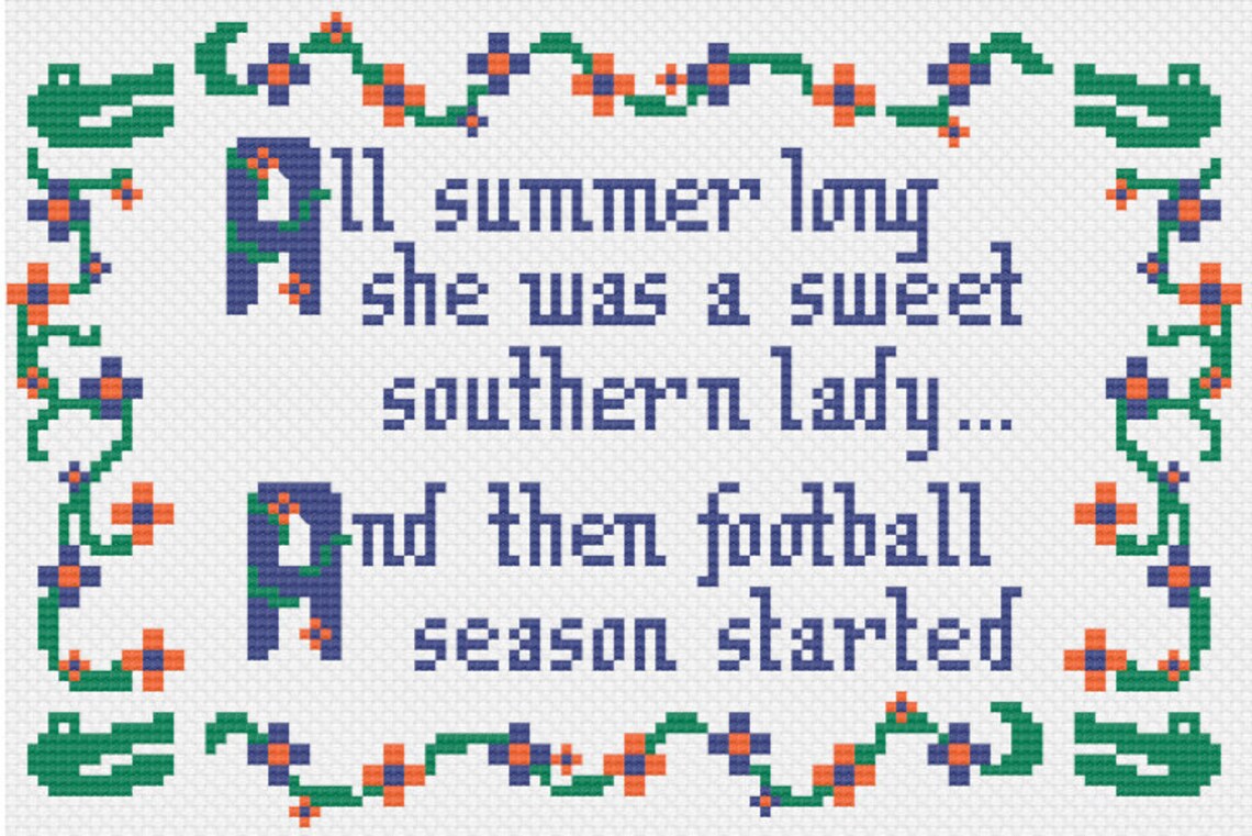 All Summer in Gainesville Crossstitch Pattern Etsy