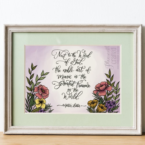 luther music quote music art music quote print free etsy