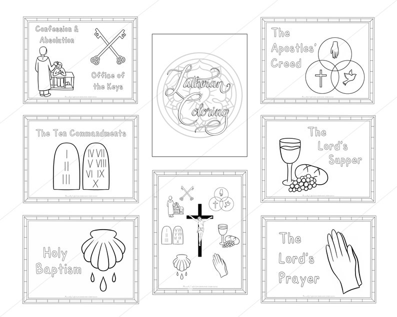 Lutheran Coloring Sheets | DIGITAL DOWNLOAD| Lutheran Gifts | Lutheran ...