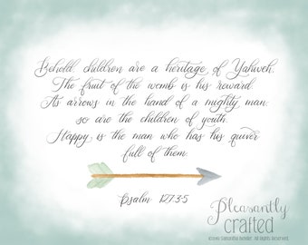 Psalm 127:3-5  | Children Are a Heritage | INSTANT DOWNLOAD | Bible Verse Wall Art