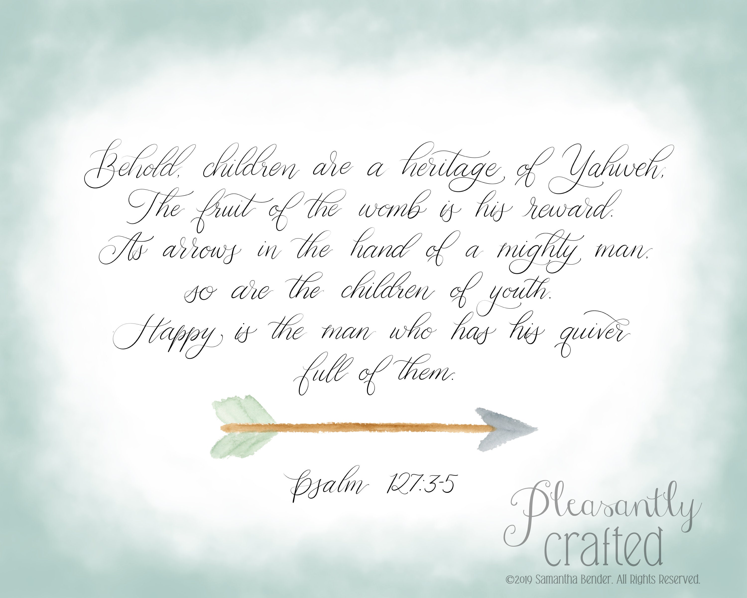Psalm 127 3 5 Children Are A Heritage INSTANT DOWNLOAD Bible Verse Wall 