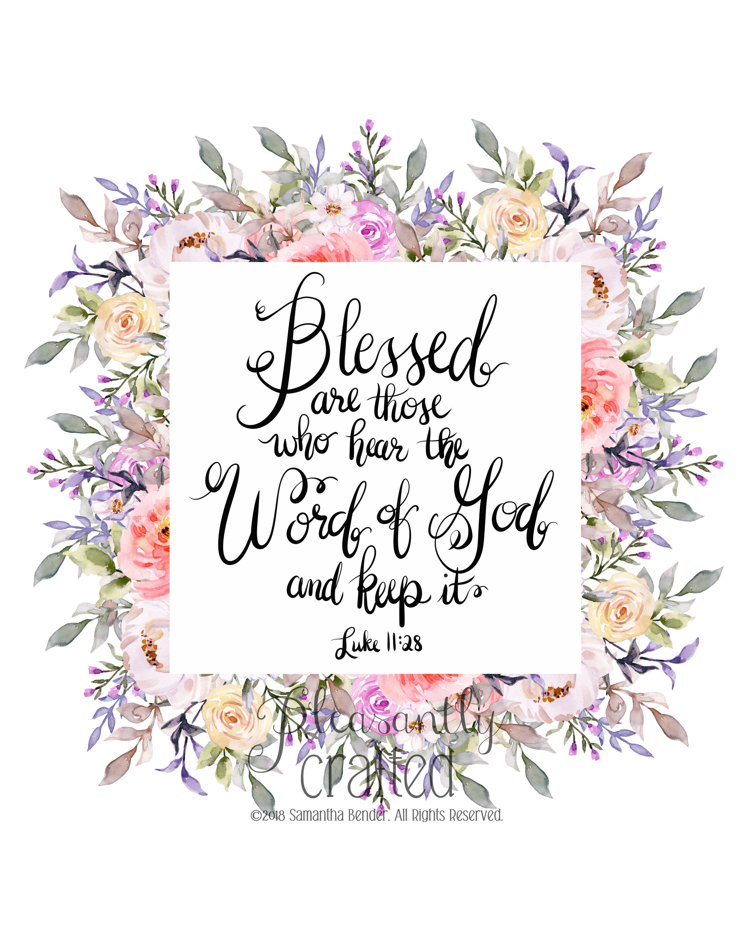 Luke 1128 Blessed Are Those Who Hear the Word of God and Keep Etsy UK