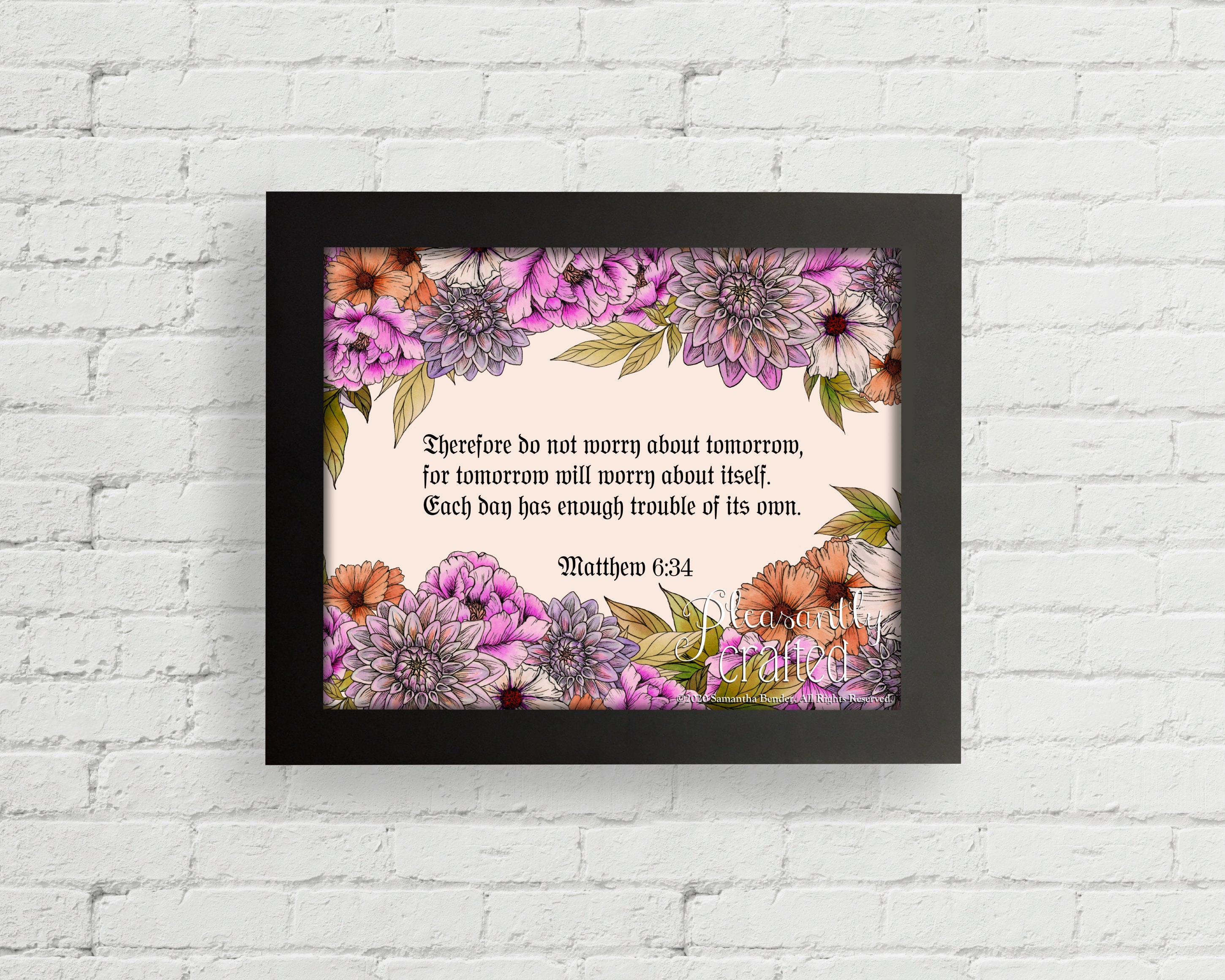 Therefore Do Not Worry About Tomorrow | Matthew 6:34 Bible Verse ...