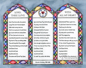 Lord, Thee I Love with All My Heart | Lutheran Hymn | PRINT | *FREE SHIPPING*