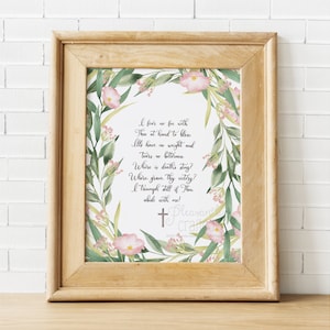 Abide With Me Hymn Print: LSB Stanza 5, Floral Christian Wall Art