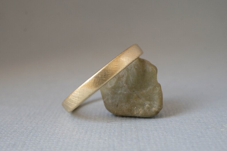 Mens Wedding Band 3mm Mens Thin Wedding Band 14kt Yellow Etsy