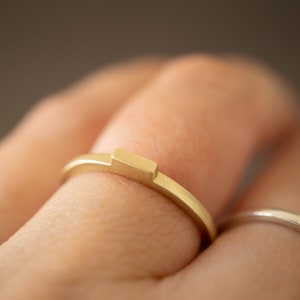 Geometric solid gold ring Solid gold ring for women Solid gold rings for women 14k Unique solid gold ring Minimal women gold ring zdjęcie 9