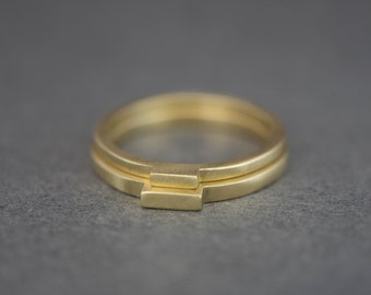 Geometrische massief gouden ring - Massief gouden ring voor vrouwen - Massief gouden ringen voor vrouwen 14k - Unieke massief gouden ring - Minimale vrouwen gouden ring