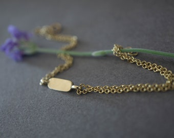 14K gold Bar bracelet- Solid gold bracelet - Dainty Minimal gold bracelet - Stacking bracelet - Delicate Modern gold bracelet - Gift for her