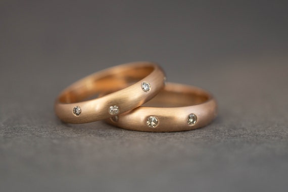 Scattered diamond band sale