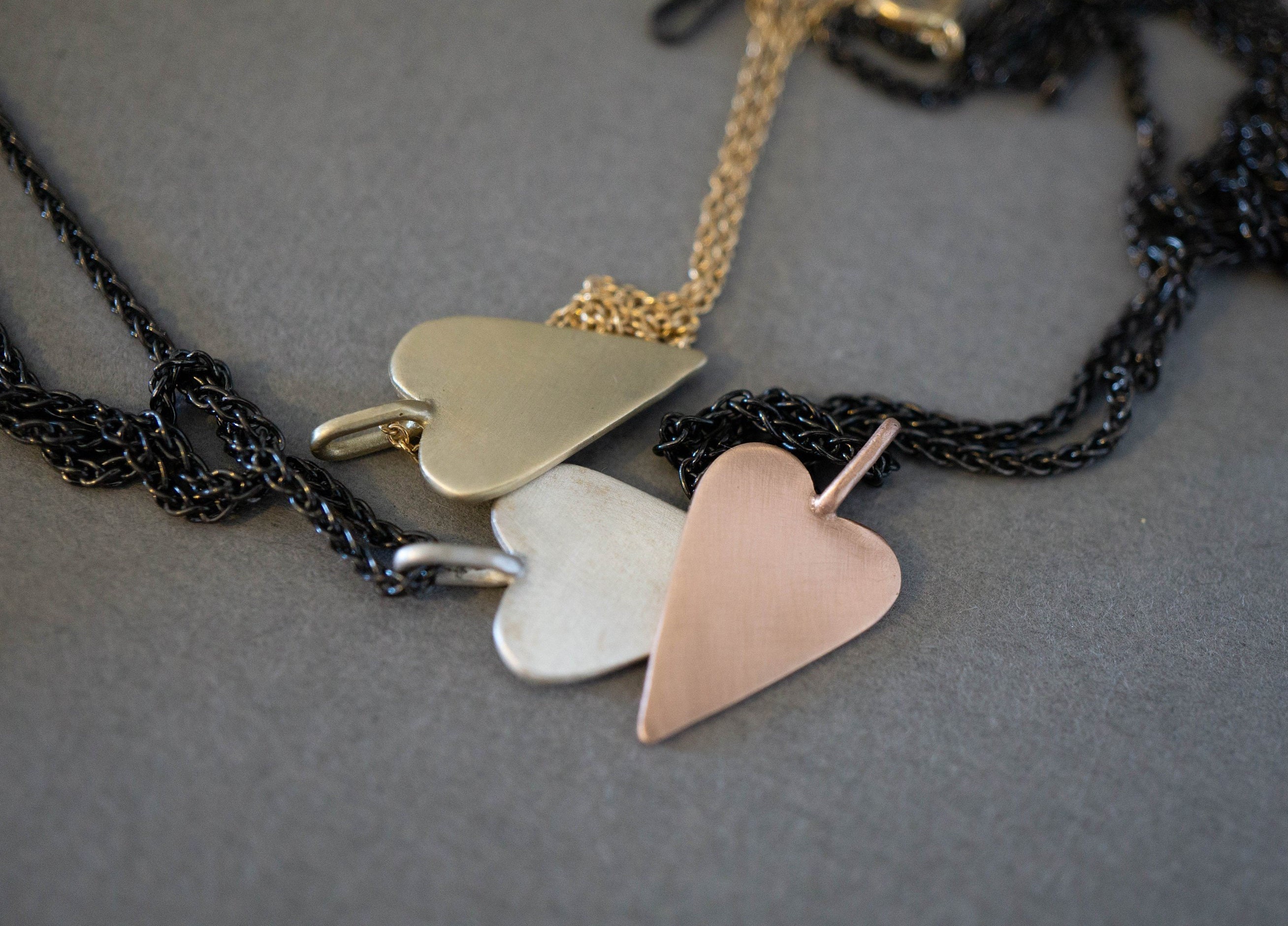 Five Heart Necklace- Gold Plate