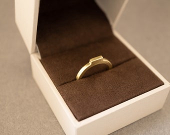 Hedendaagse ringen voor vrouwen - Architecturale sieraden - Statement ringen voor vrouwen goud - Geometrische ring goud- Minimalistische ringen- Aechitectural