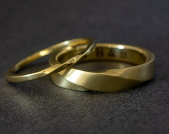 TWIST & SHOUT - Couples Set Rings - Wedding ring set - Twisted ring set - His And Hers Wedding Bands - Bands For Wedding - Mobius ring set