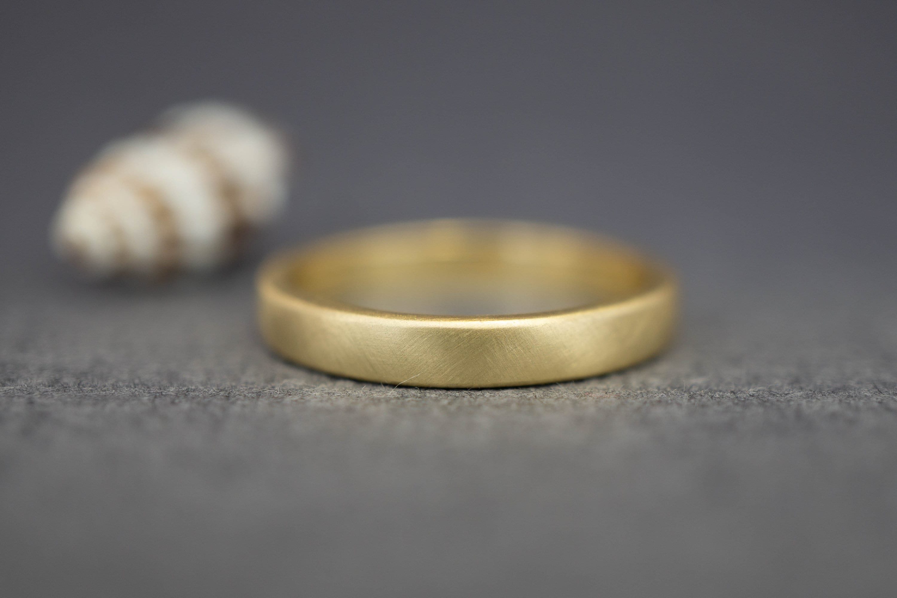 Brushed gold wedding band womens deals