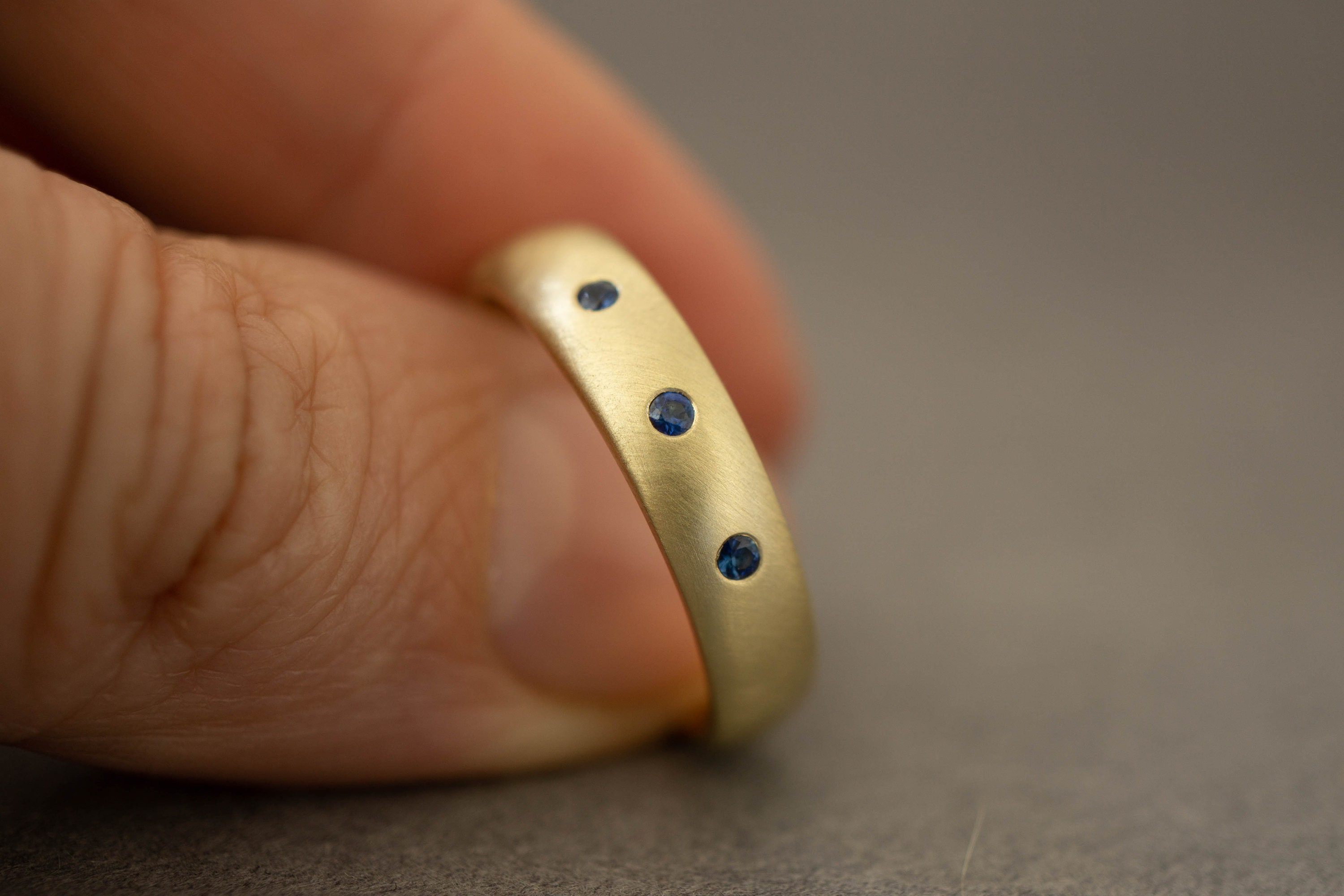 Men sapphire wedding band Unique mens wedding band gold | Etsy