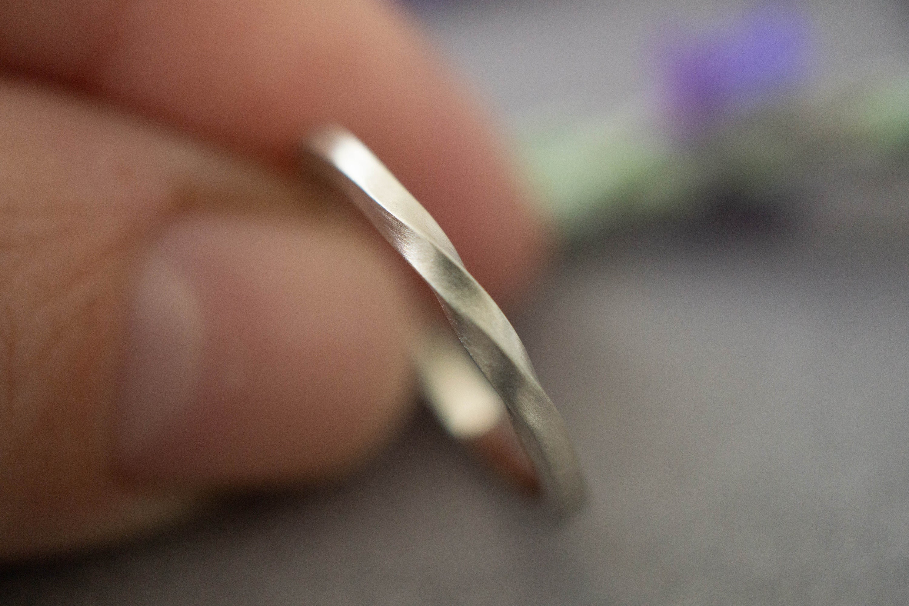 White gold twist wedding band Twisted ring solid gold 14k Etsy