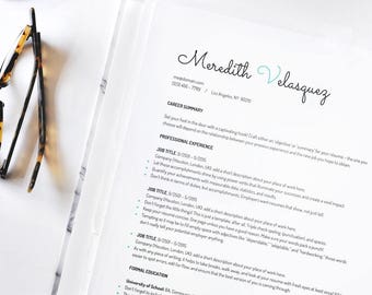 resume minimal resume template for word customize instant etsy
