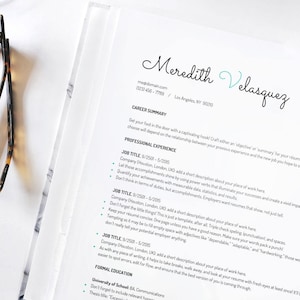 Whimsical Minimalist ATS Bot-Friendly Resume Template Instant Download, Resume for Word docx, A4 Resume, Business Simple Professional CV
