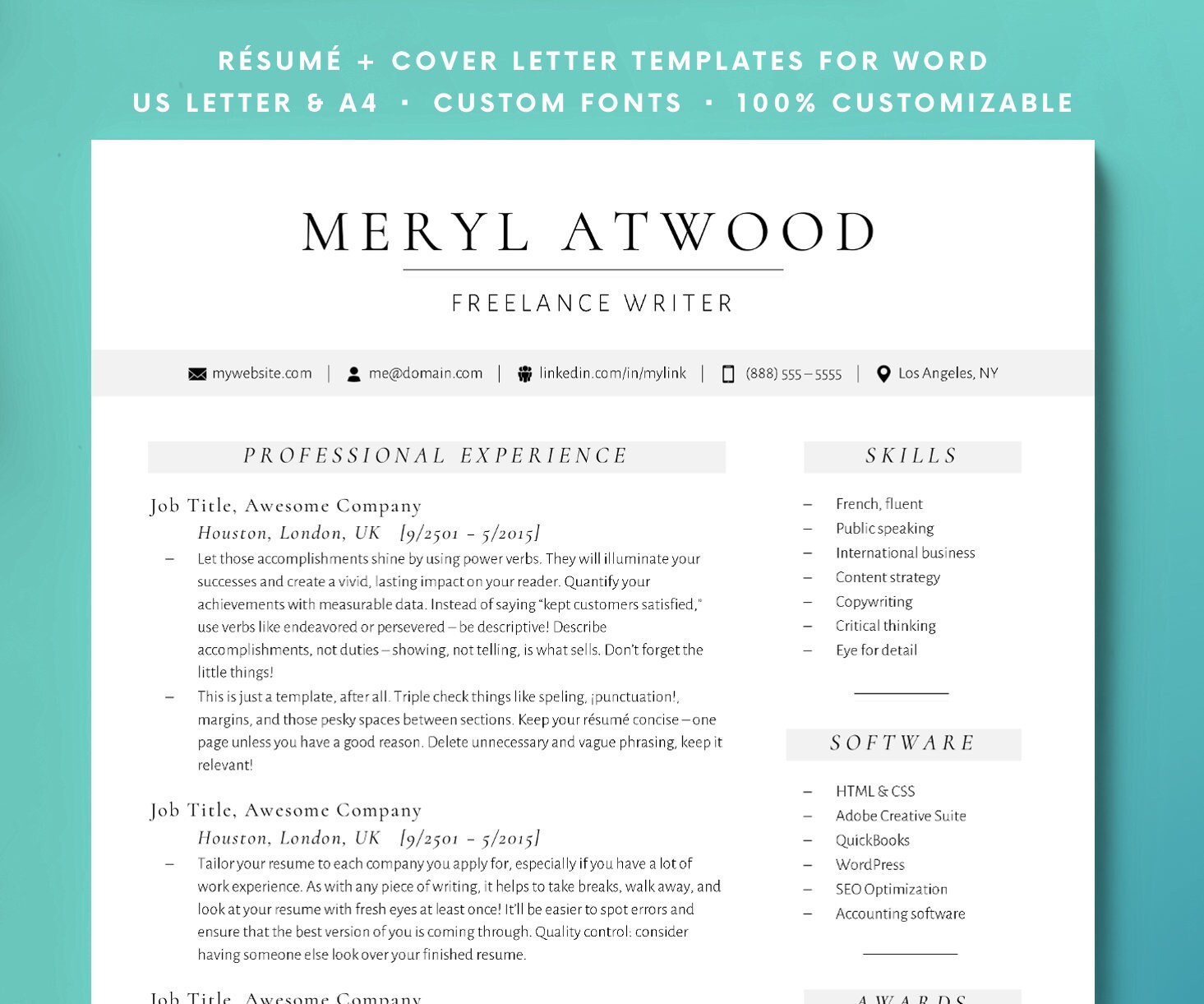classic resume resume template resume instant download etsy classic resume template download