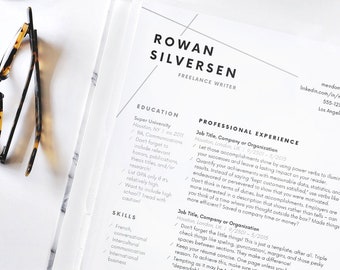 Resume Template, Modern Resume, Resume for Word, CV Template, Cover Letter, Resume Instant Download, Minimalist Professional Resume Design