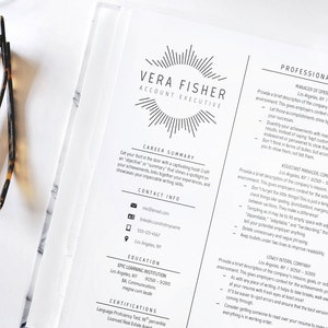 Plantilla de CV, CV, CV, CV minimalista, CV profesional, descarga instantánea, CV para Word, CV creativo, plantilla de CV moderno