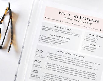 Resume, Minimalist Resume, CV, Creative CV, Professional Resume, Instant Download, Resume for Word, Colorful Resume, Modern Resume Template